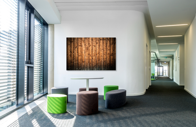 H&uuml;tten holzwand &ndash; Akustikbilder und Schallabsorber von SCHALLSAUGER&reg;