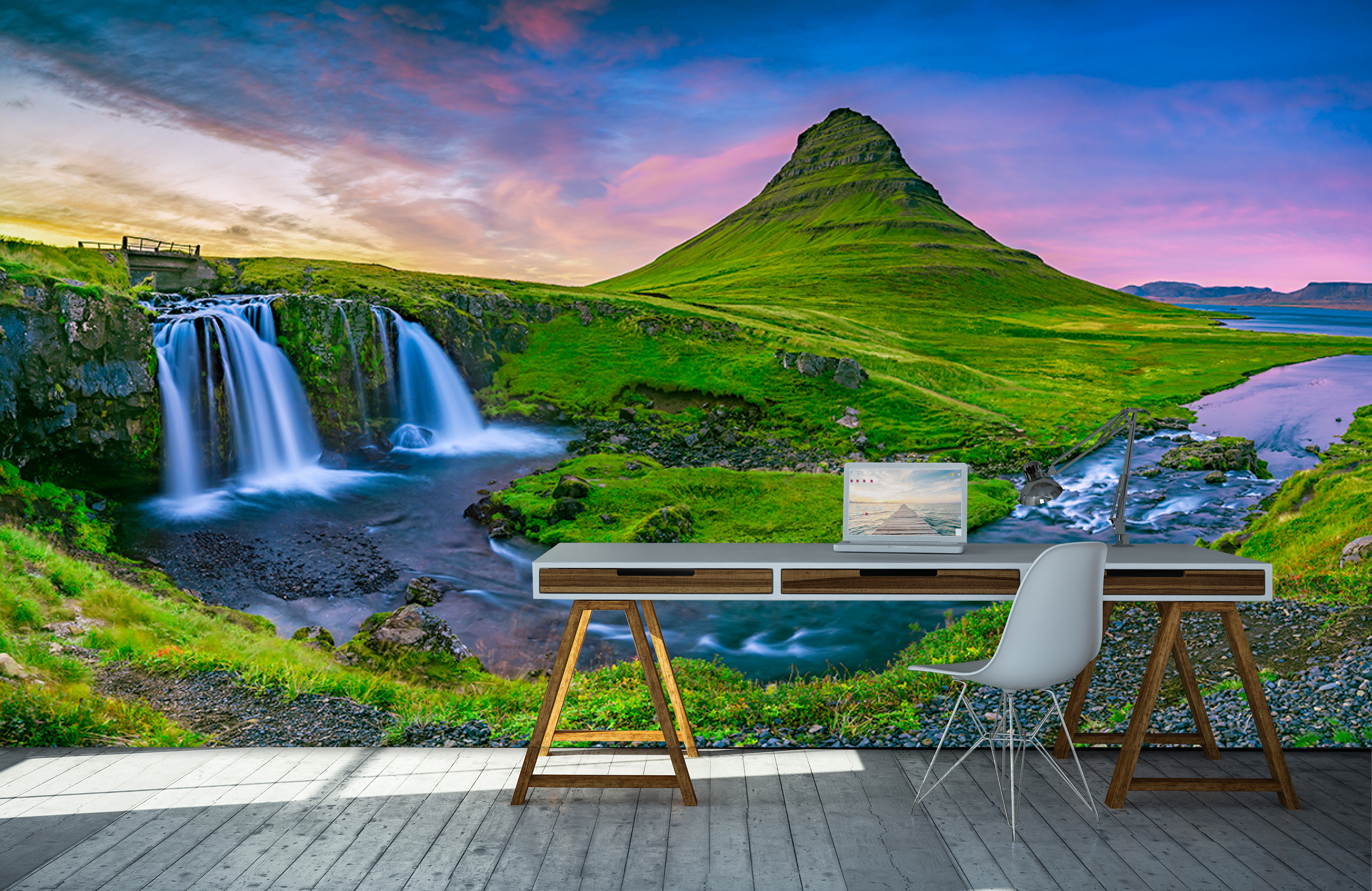 kirkjufellsfoss &ndash; Hochaufl&ouml;sende Fotos und Motive f&uuml;r Akustikbilder