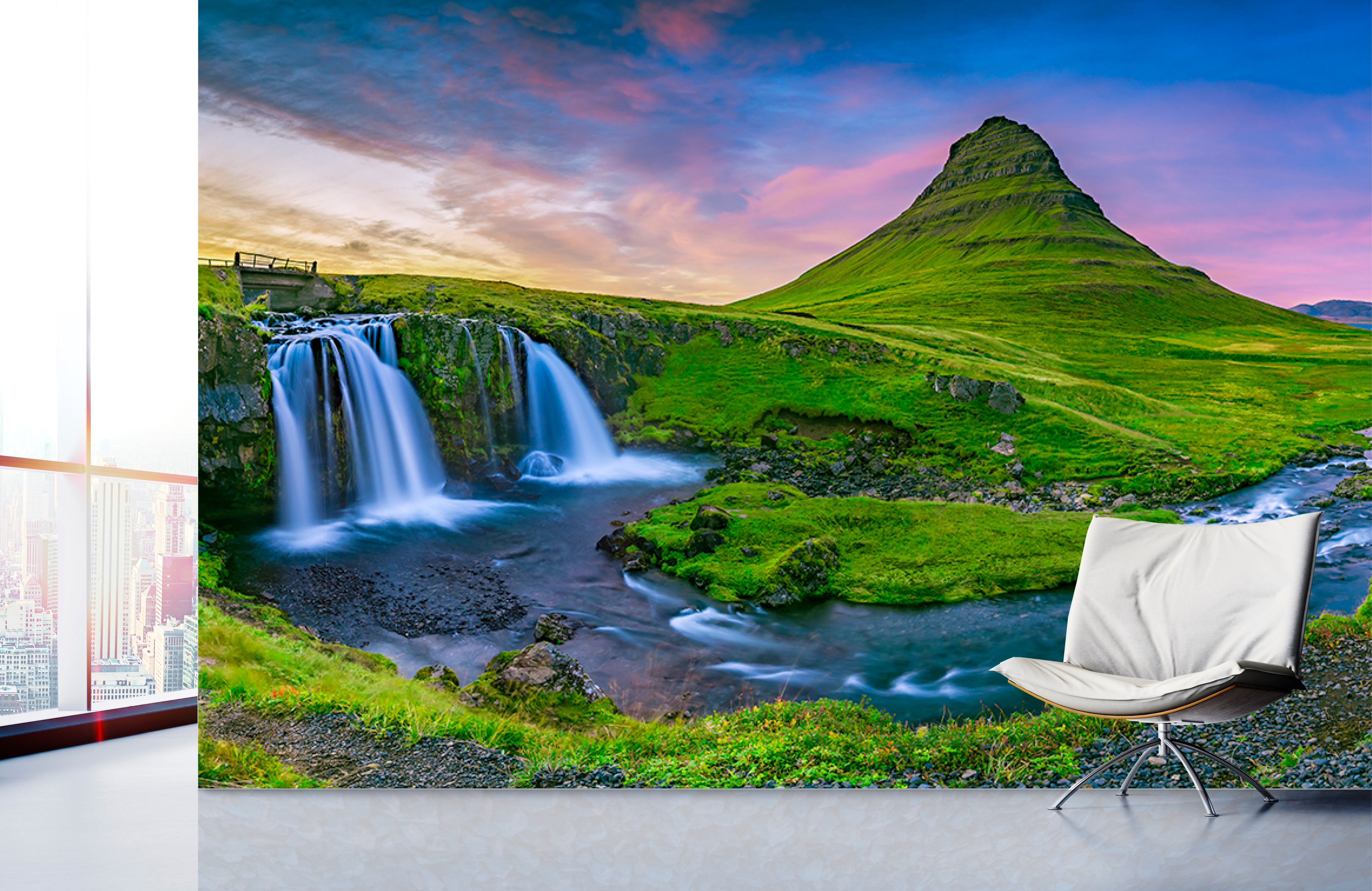 kirkjufellsfoss &ndash; Hochaufl&ouml;sende Fotos und Motive f&uuml;r Akustikbilder