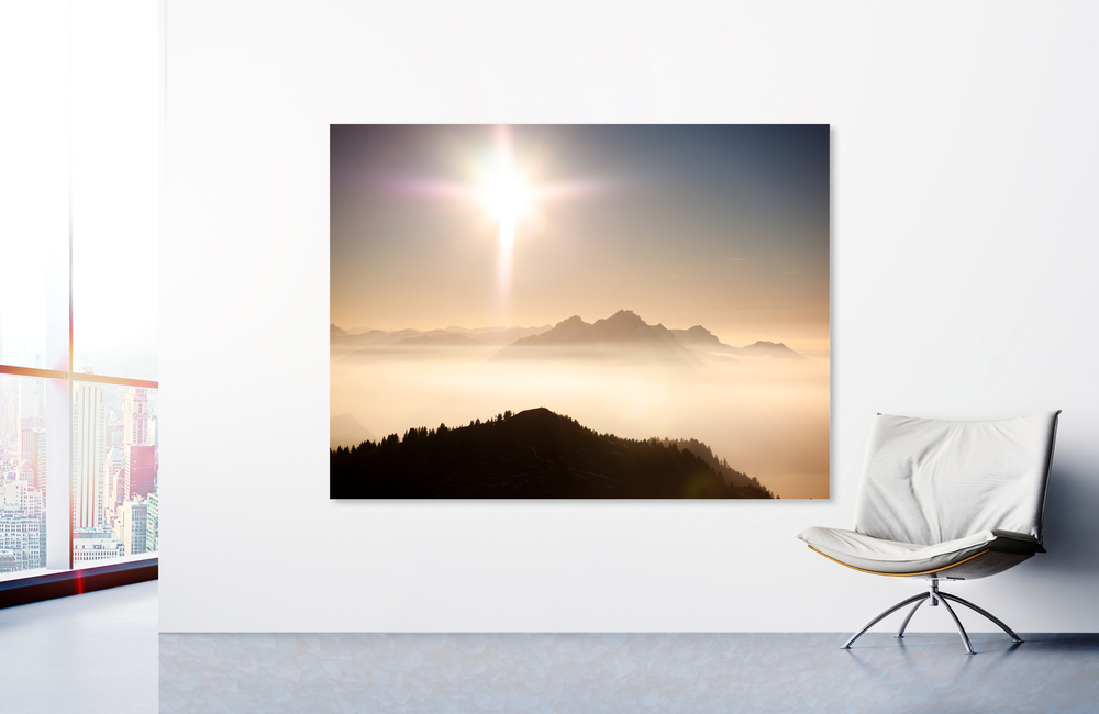 Bergspitzen abendSonne &ndash; Akustikbilder und Schallabsorber von SCHALLSAUGER&reg;