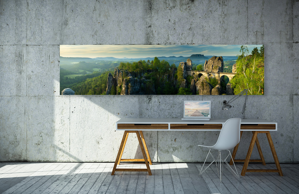 Elbsandsteingebirge Bastei panorama &ndash; Akustikbilder und Schallabsorber von SCHALLSAUGER&reg;