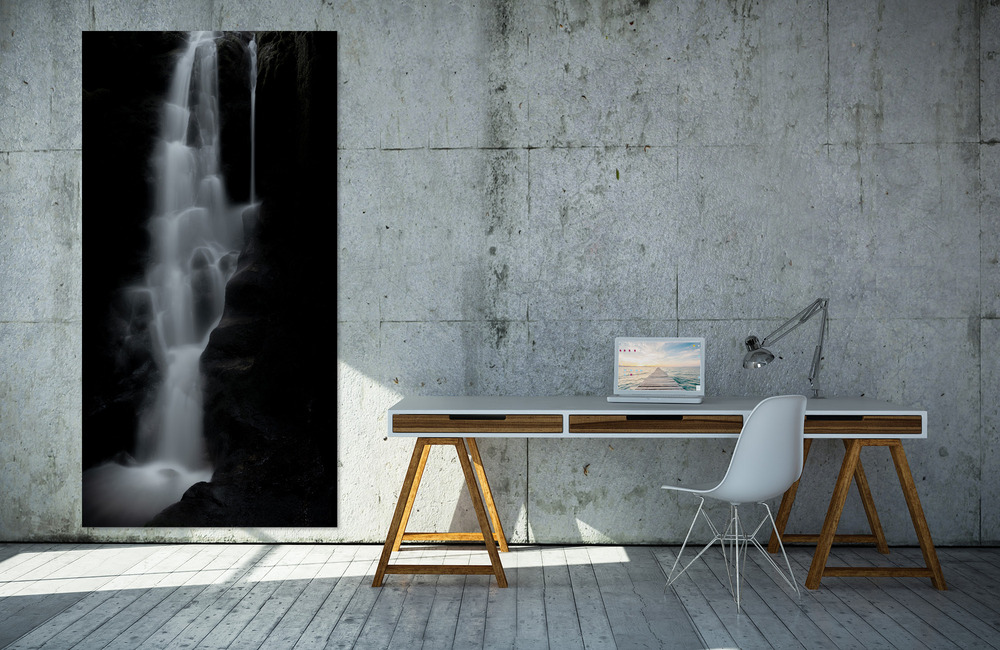 wasserfall monochrom &ndash; Akustikbilder und Schallabsorber von SCHALLSAUGER&reg;