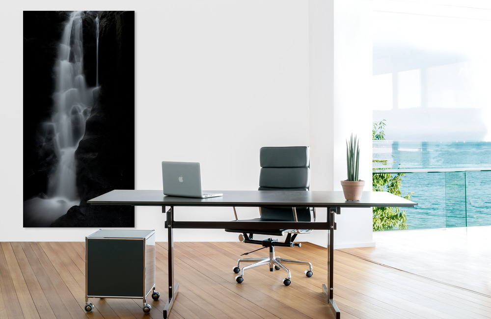 wasserfall monochrom &ndash; Akustikbilder und Schallabsorber von SCHALLSAUGER&reg;