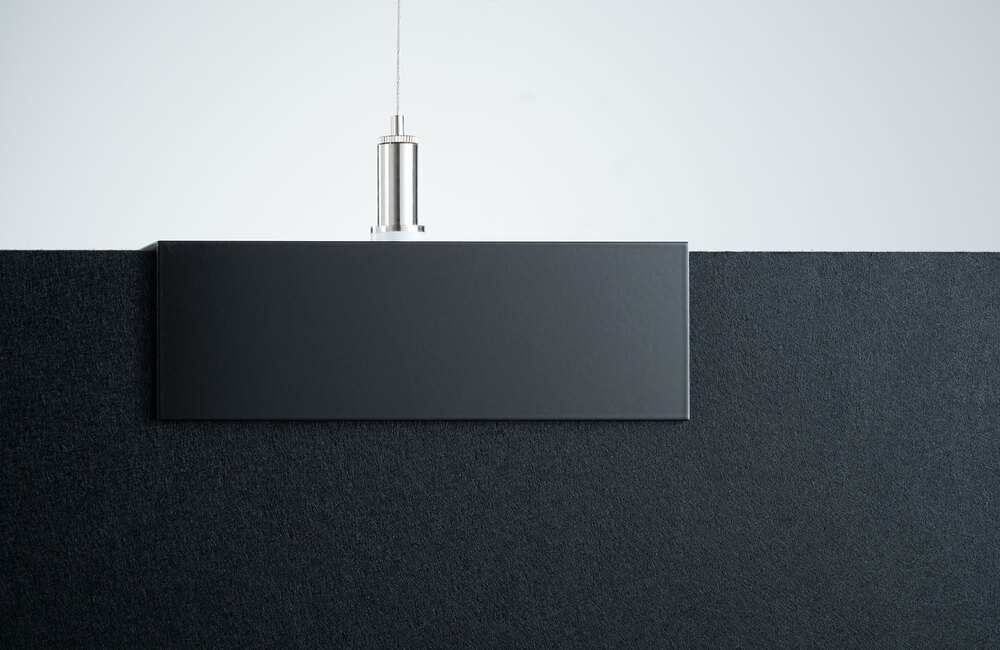 Schallabsober als Baffle an der Decke