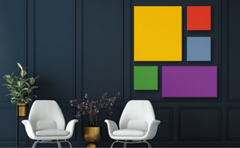 Wand Schallabsorber und Akustikbild